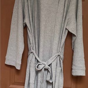 Gap mens hooded heather gray robe, size XL